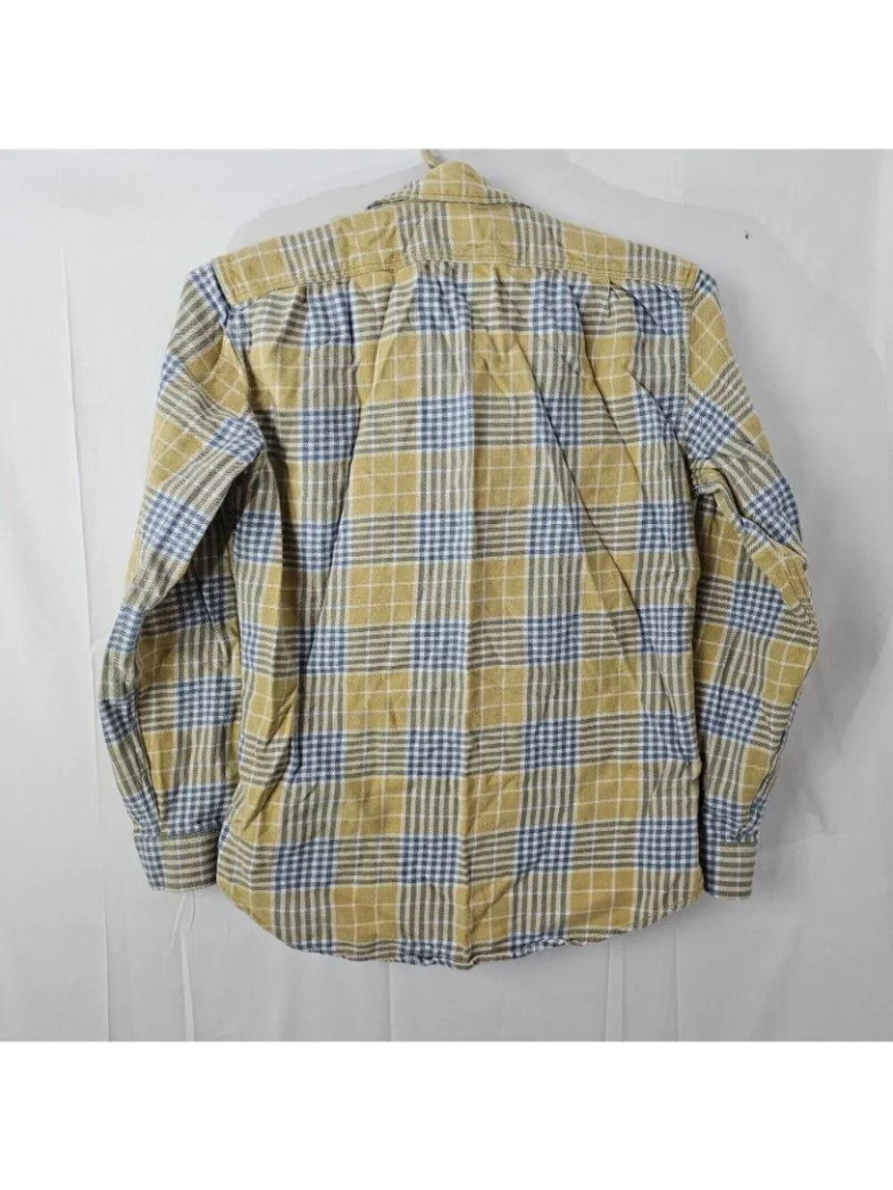 Eddie Bauer Button Up Shirt Mens M Yellow Plaid Long Sleeve Cotton Top Casual - Picture 4 of 11